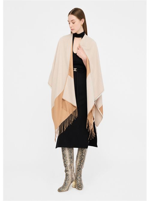 Poncho con logo e frange LIU JO | 2F5031T0300/10701
